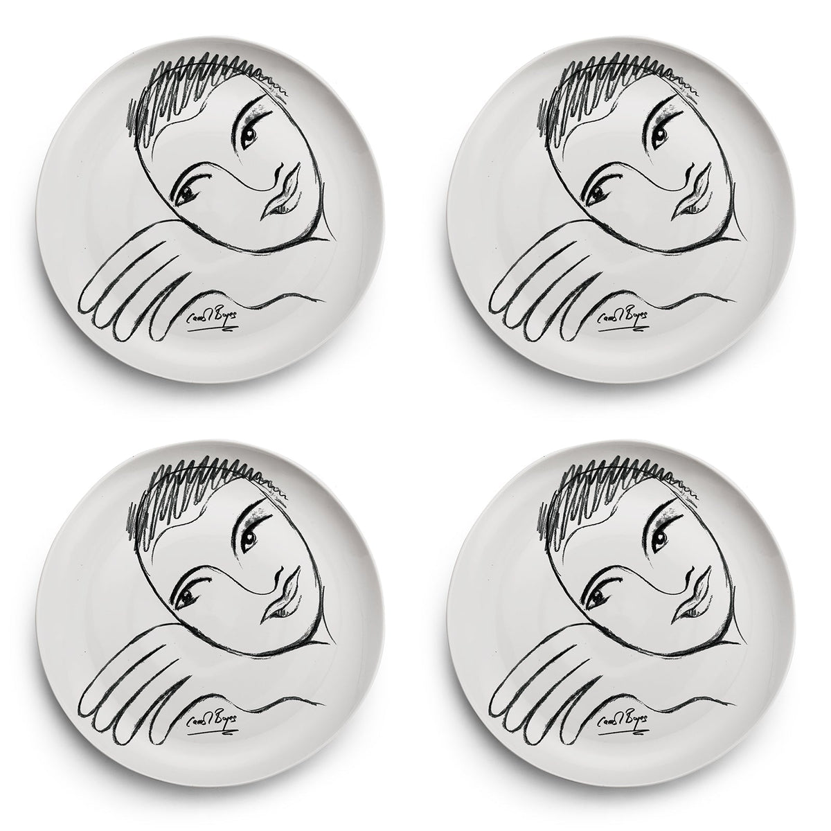 SIDE PLATE SET OF 4 - let's face it!