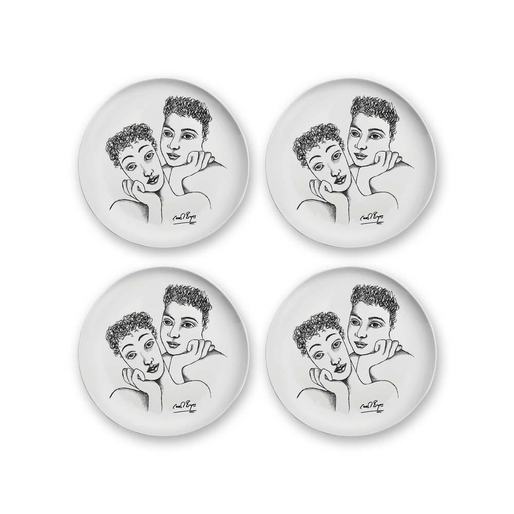 SIDE PLATE SET OF 4 - two of a kind