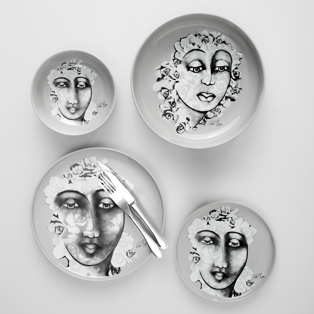 SERVING BOWL - succulent faces
