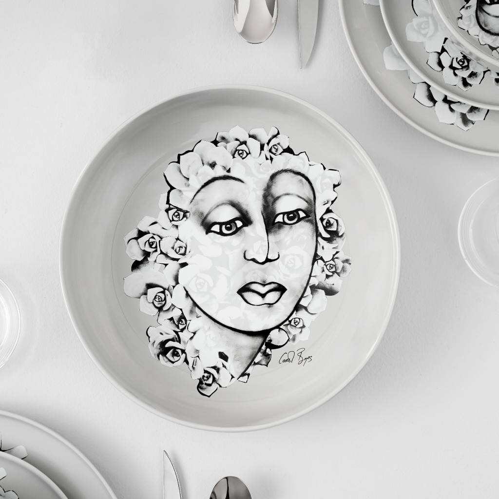 SERVING BOWL - succulent faces
