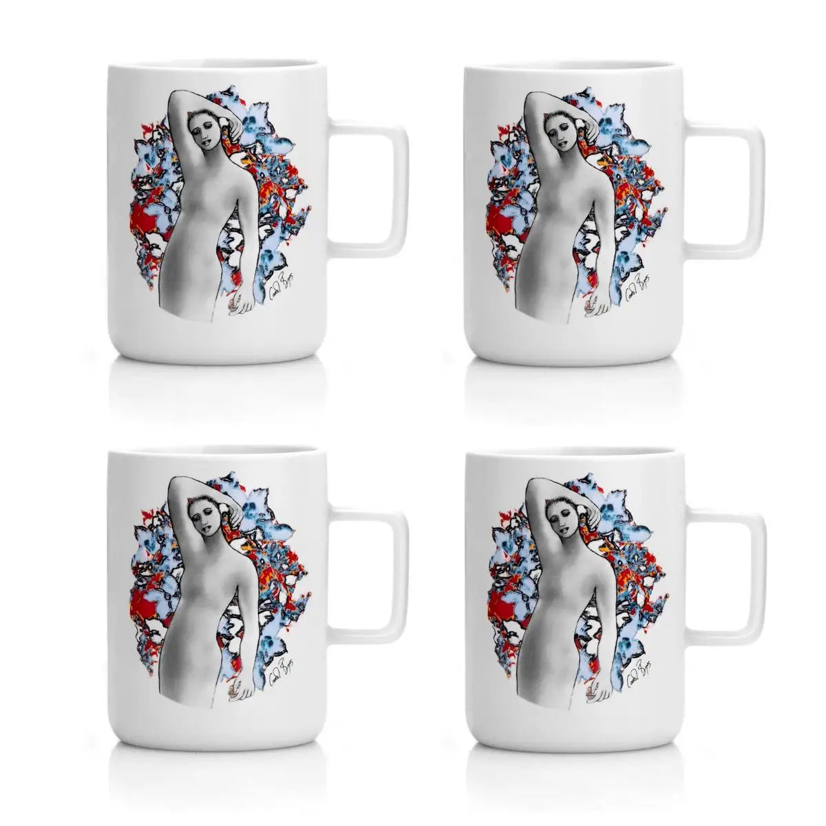 MUG SET OF 4 - pop art warm