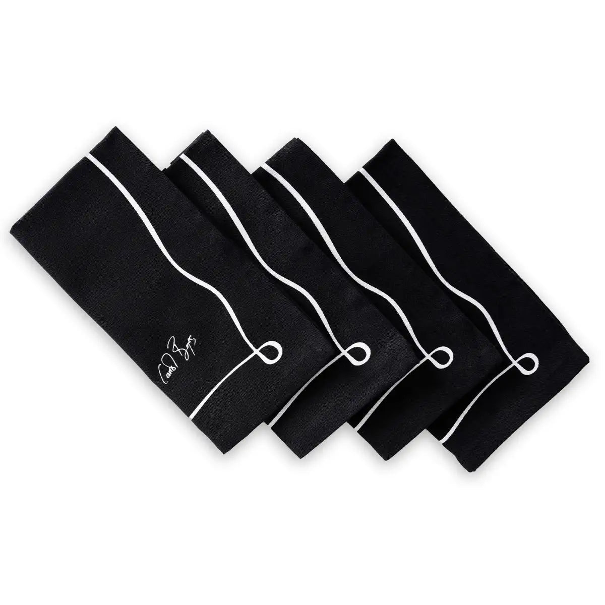 NAPKIN SET OF 4 - well framed - black