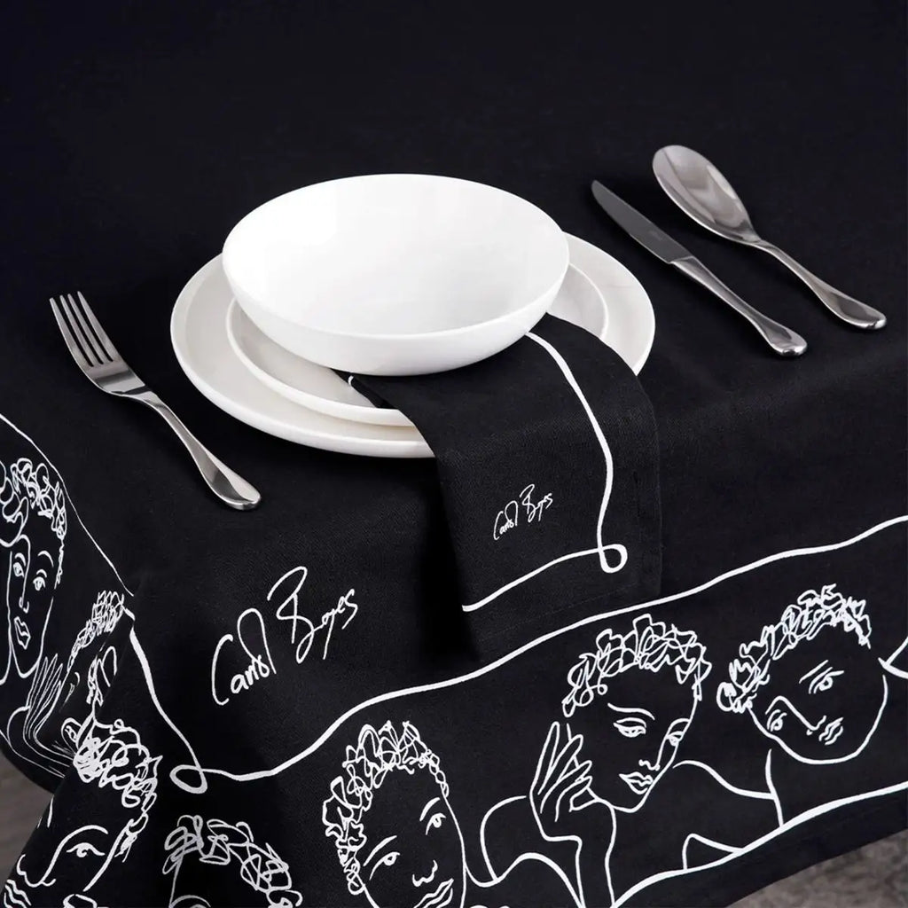NAPKIN SET OF 4 - well framed - black