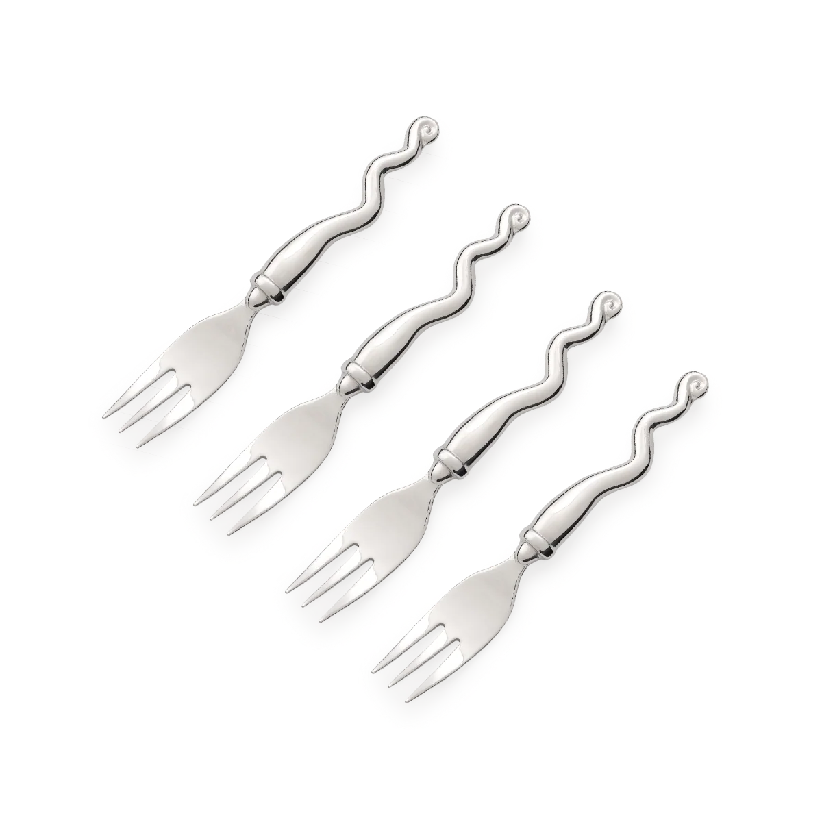 CAKE FORK SET OF 4 - wave