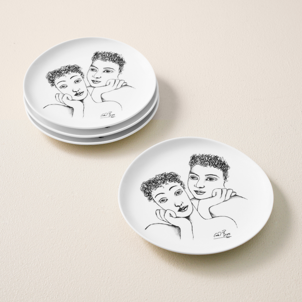 SIDE PLATE SET OF 4 - two of a kind