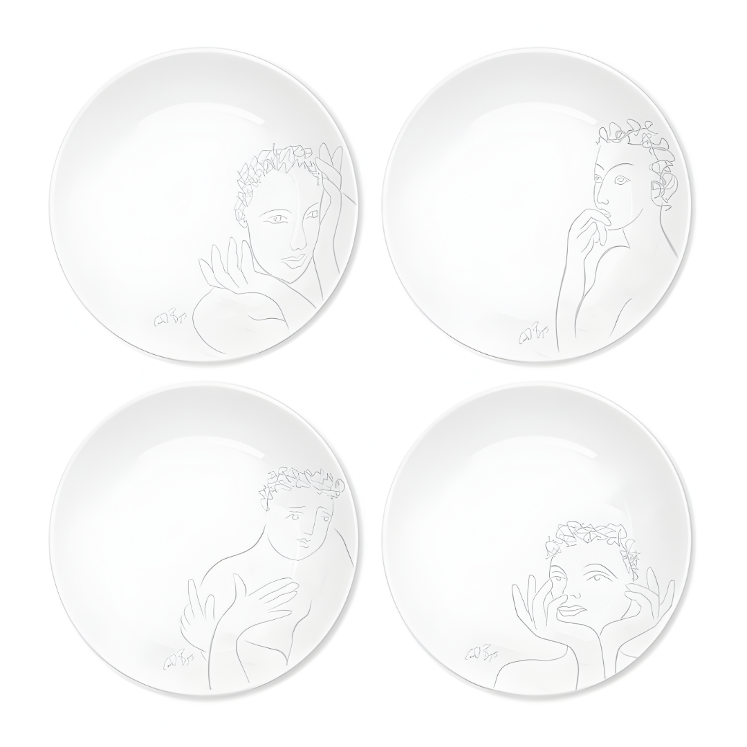 DINNER PLATE SET OF 4 - sketchbook grey