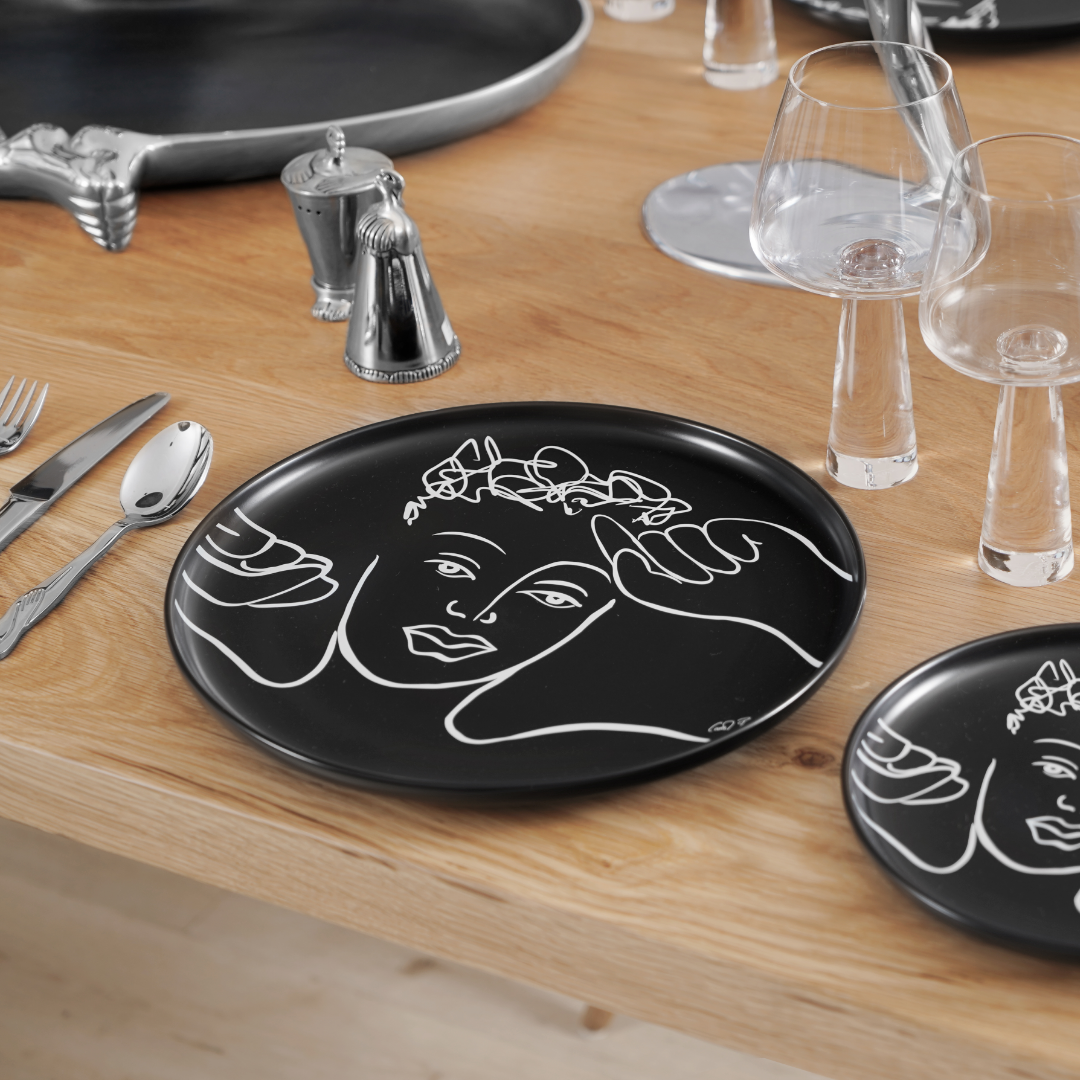 DINNER PLATE SET OF 4 - sketchbook black