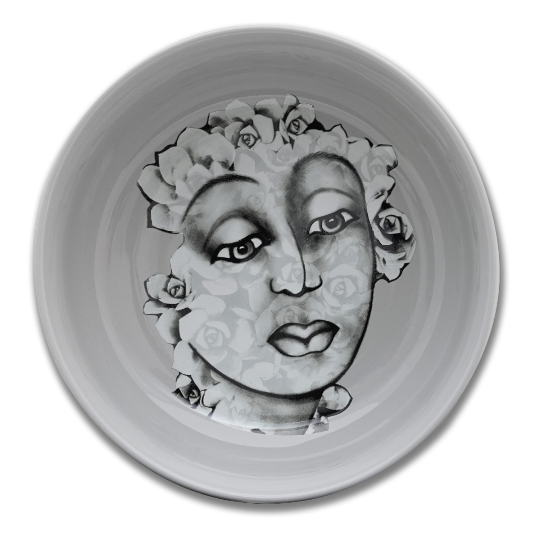 CEREAL / SOUP BOWL SET OF 4 - succulent faces