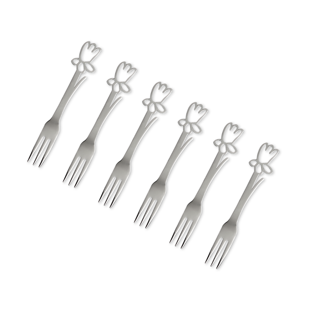 CAKE FORK SET OF 6 - daffodil