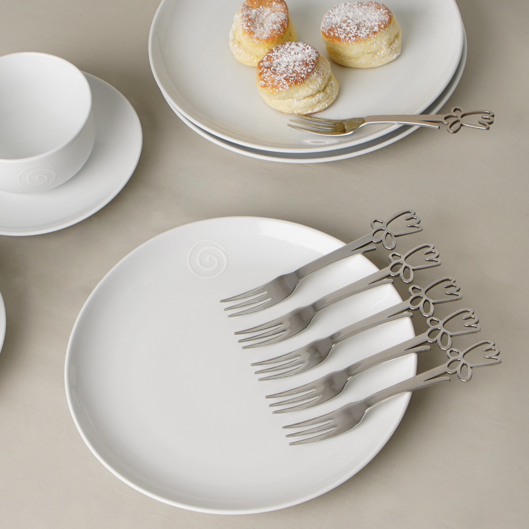 CAKE FORK SET OF 6 - daffodil