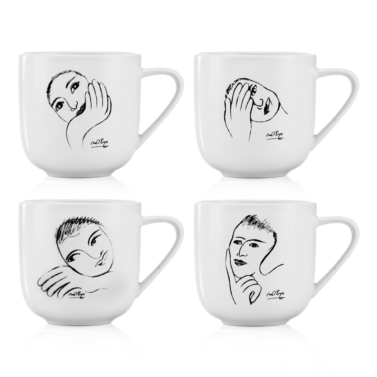 MUG SET OF 4 - sketchbook - 2