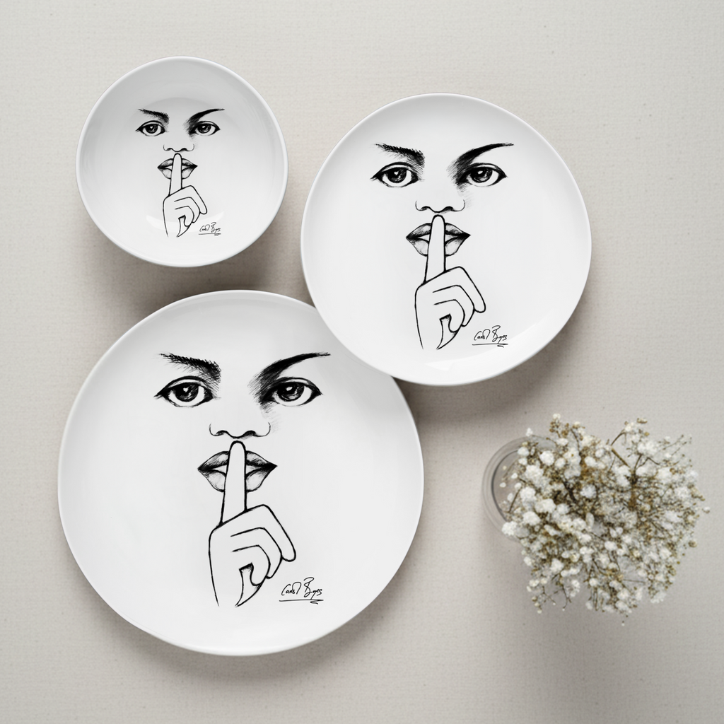 DINNERWARE 12pc SET - modern sketchbook mix