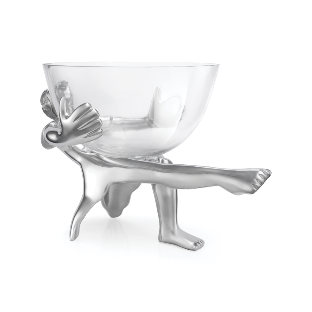 GLASS BOWL AND STAND - all dressed up