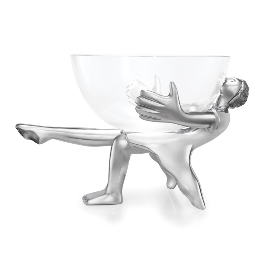 GLASS BOWL AND STAND - all dressed up
