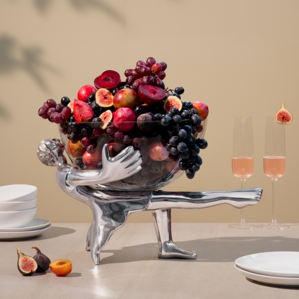 GLASS BOWL AND STAND - all dressed up