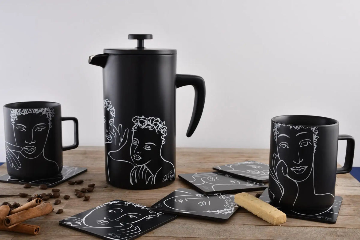 MUG SET OF 4 - sketchbook black