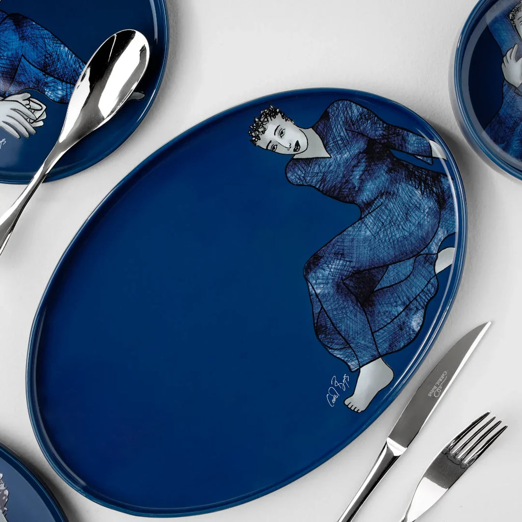 PLATTER OVAL - indigo blues