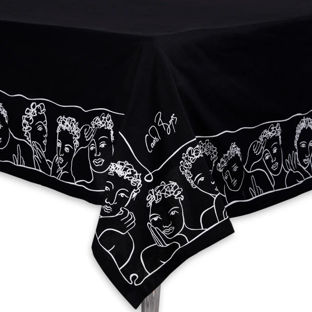 TABLECLOTH 160 x 300 - well framed - black