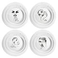 DINNERWARE 12pc SET - modern sketchbook mix