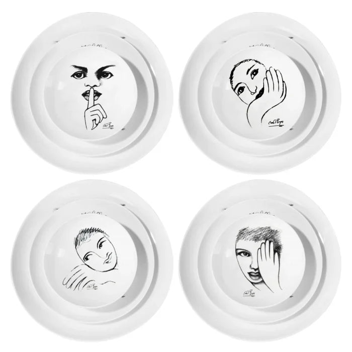 DINNERWARE 12pc SET - modern sketchbook mix