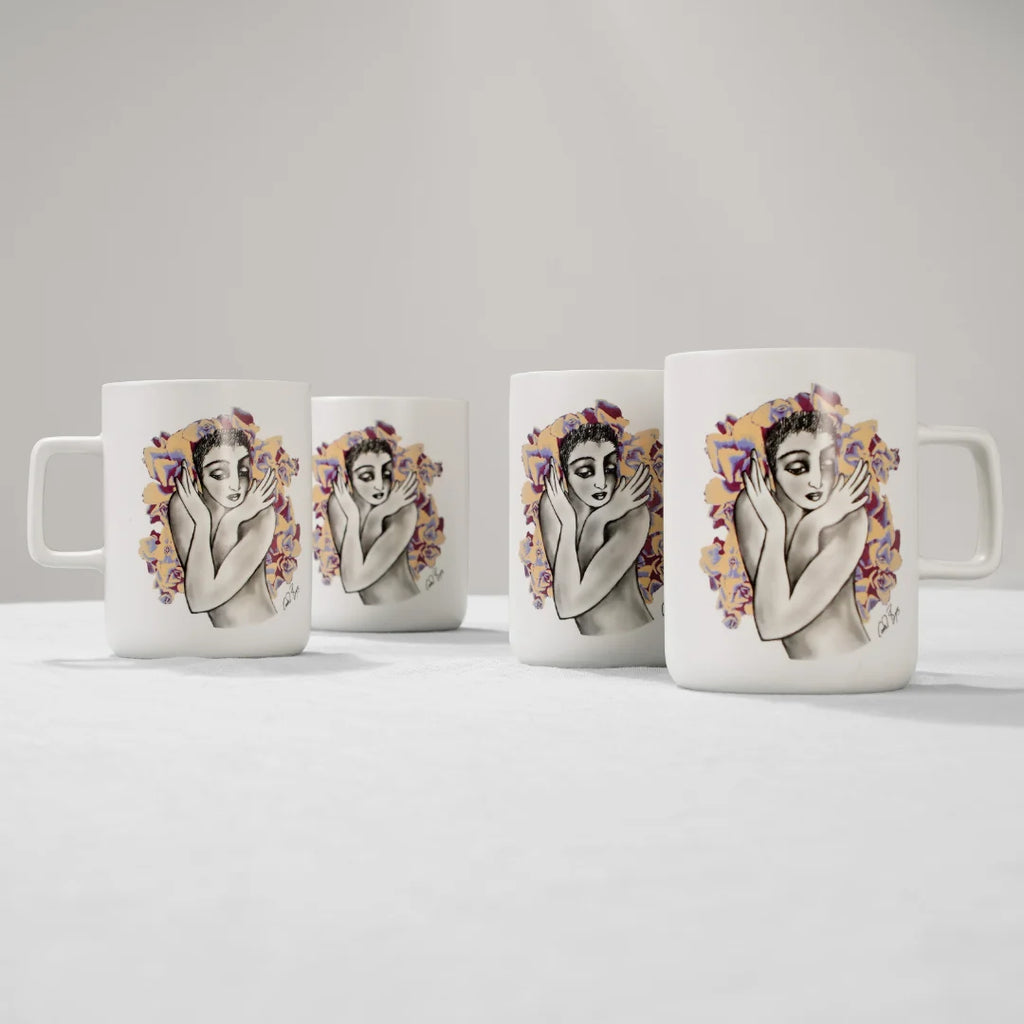 MUG SET OF 4 - pop art flutter
