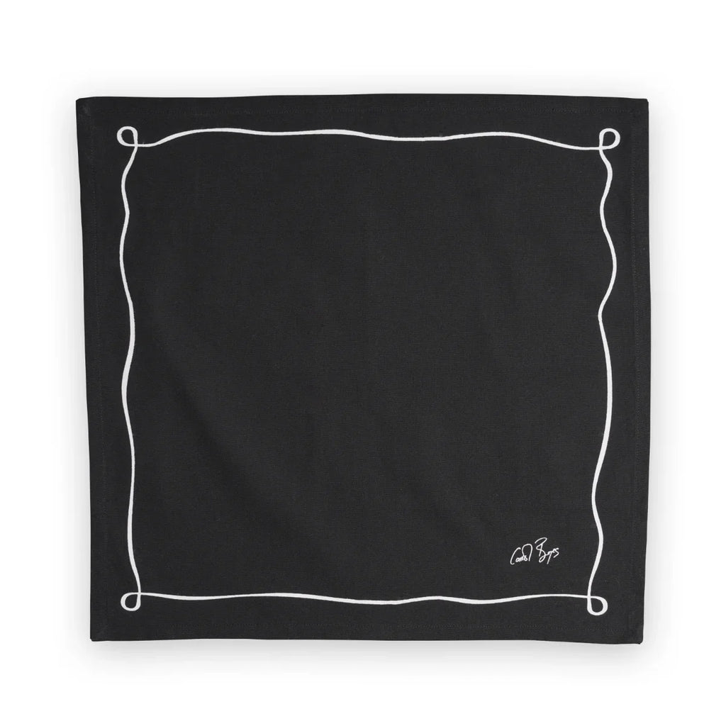NAPKIN SET OF 4 - well framed - black