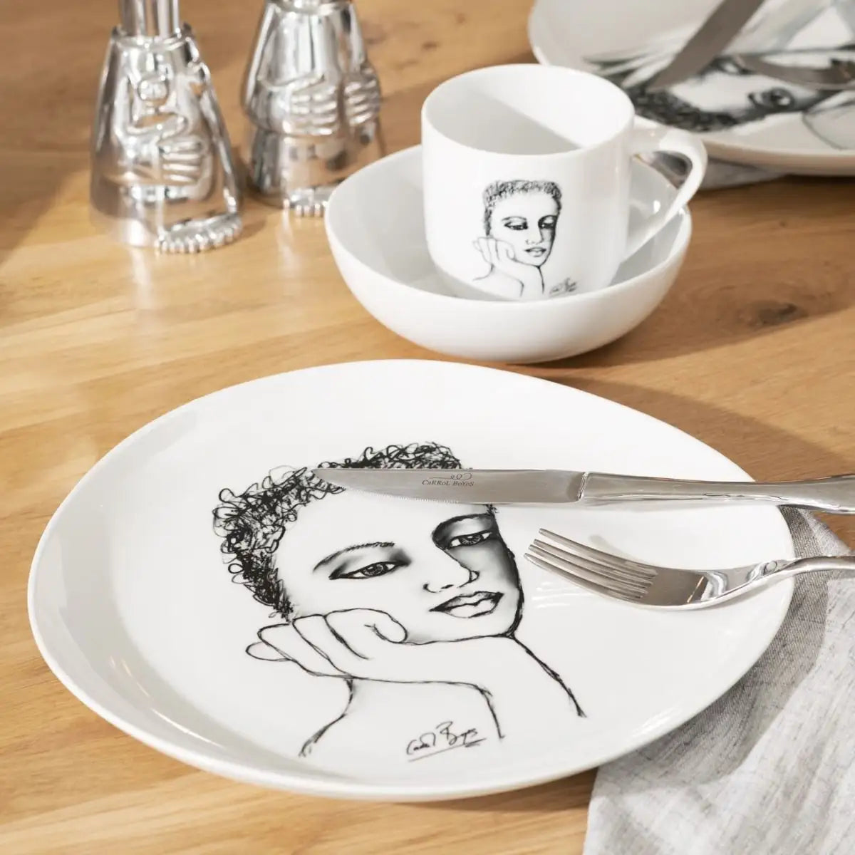 DINNER PLATE SET OF 4 - sketchbook mix